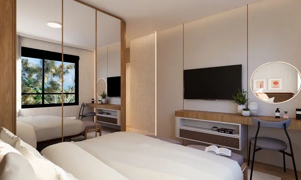 Suíte casal — apartamento decorado do Bliss Cuore