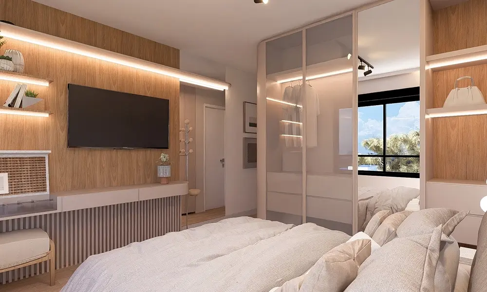 Dormitório casal — apartamento decorado do Bliss Cuore