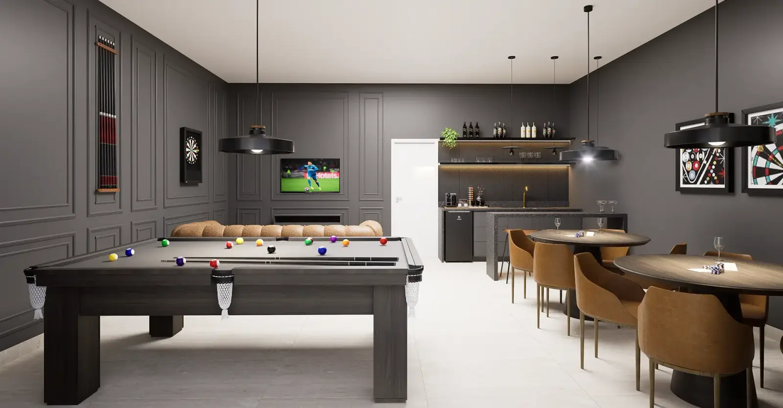 Man Cave — sinuca, dardos e bar entre amigos